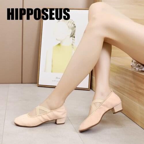 Hipposeus Dance Shoes for Woman Girls Ladies Practise Latin Dance Shoes Ballroom Modern Tango Jazz Dancing Shoes Dropshipping