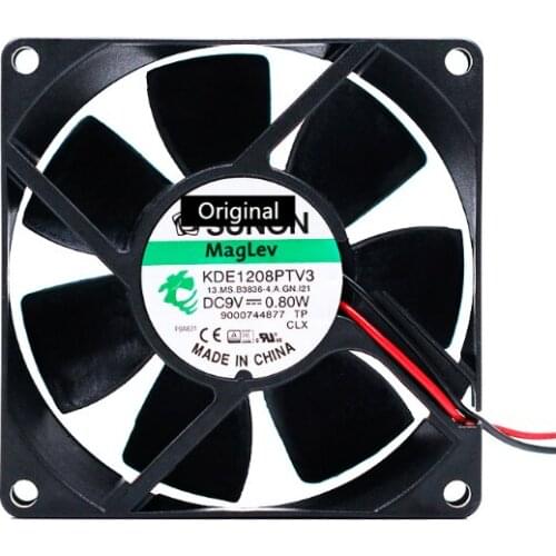 Original 100% working KDE1208PTV3 13.MS.A.GN DC 12V 0.9W 80x80x25mm Server Cooling Fan