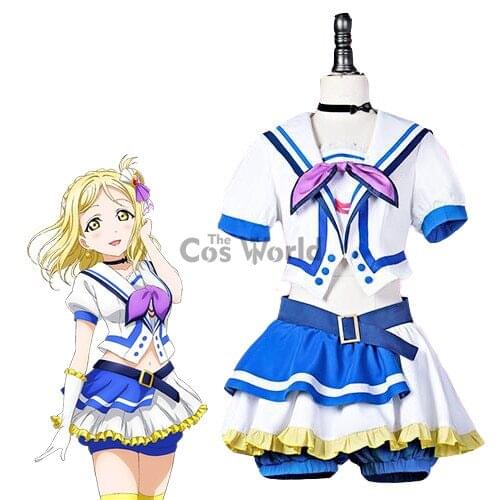LoveLive!Sunshine!! Aqours Jumping Heart Ohara Mari Sailor Suit Uniform Dress Outfit Anime Cosplay Costumes