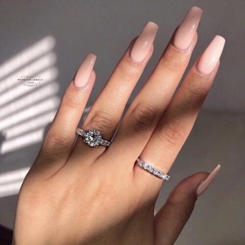 Luxury Square Big Zircon Ring Women Silvery Jewelry Vintage Rings For Women Rhinestone Wedding Promise Rings Female Ladies Ring