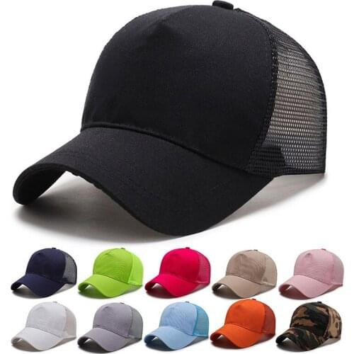Unisex Mesh Quick Drying Hat Baseball Cap Curved Brim Adjustable Fishing Cap Cotton Snapback Cap Outdoor Sports Sunshade Cap