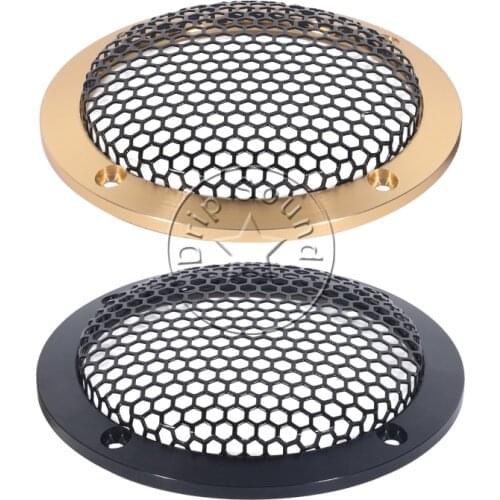 For 3" inch Car Audio Speaker Conversion Net Cover Aluminium Alloy Frame Metal Mesh Grille #Golden/Black #CWF