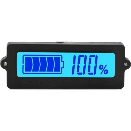 Blue Back-Light LCD Battery Capacity Monitor DC 8-63V Lithium Ion Battery Electric 12V Lead Acid Battery