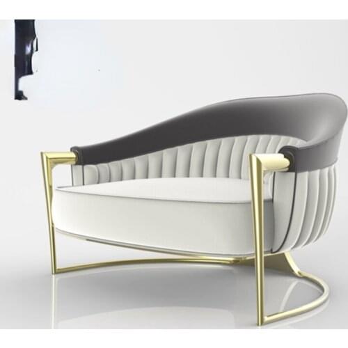Modern metal leisure accent chair leather living room modern leisure single sofa chair nordic sedie living room chairs