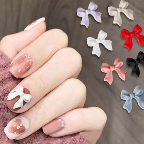 Nail Decoration Art Charms 3D Bow Stickers Matte Designs Art 10PCS/lot Fashion Lovely Korean Style Acrylic Nail Jewelry Bows Tie