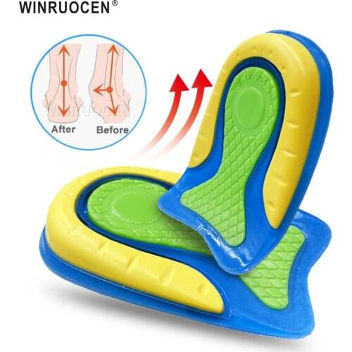WINRUOCEN 1 Pair Gel Heel Cushion Insoles Plantar Fasciitis Pain Protectors Spur Support Shoes Pad Feet Care Inserts Pad