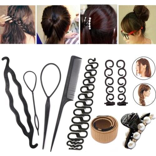 DIY Hairpins Comb Braiding Hair Accessories Donut Hair Disk Twist Clip Hairpins Curler Barrette Hairdresser Styling Tools