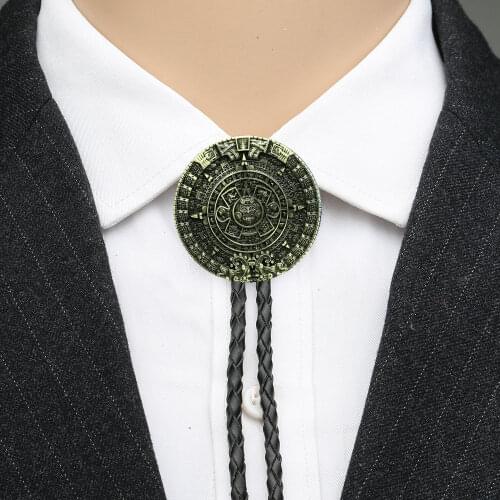 Western cowboy bolo tie Alberz unisex leather collar rope birthday banquet suit accessories