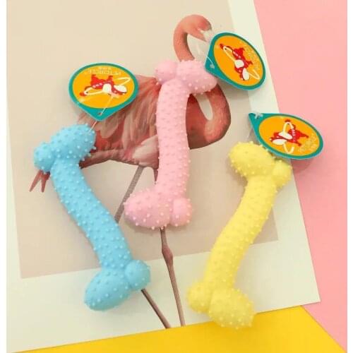 Pet Toy Ball Dog Tooth Cleaning Chew Toys Massage Rubber Bone for Small Dogs Dog Molar Training Dog Favors Bite Dog Assessories