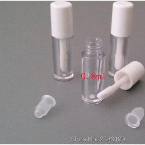 0.8ML 100pcs/lot Mini Empty Plastic Lip Gloss Container, Cute Small Lip Gloss Sample Tube, DIY Portable Liquid Lipstick Bottle