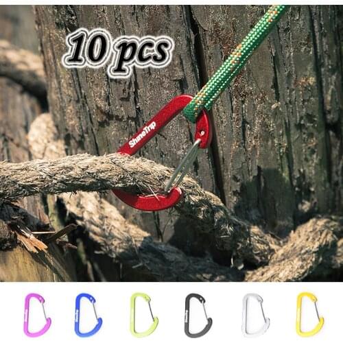 10pcs Aluminum Alloy D Ring Key Chain Carabiners Hook Spring Snap Clip Hooks Keychain Climbing Equipment Mountaineering Buckle