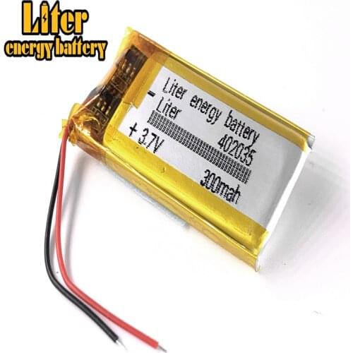 3.7V,300mAH,402035 Polymer lithium battery for PLUG GPS,mp3,mp4,phone,speaker polymer rechargeable battery