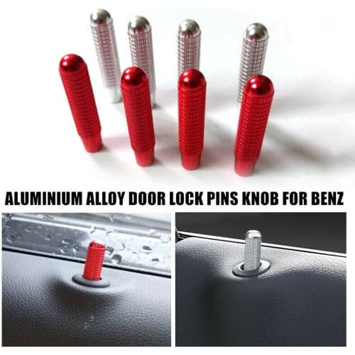 4Pcs Aluminium Alloy Door Lock Pins Knob For Benz New E/C/GLA Class & CLA/A/B Class