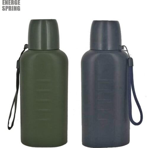 500ml Stainless steel flat kettle 4 hours insulation cup double-deck Military kettle vacuum flask Portable outdoor sports bottle