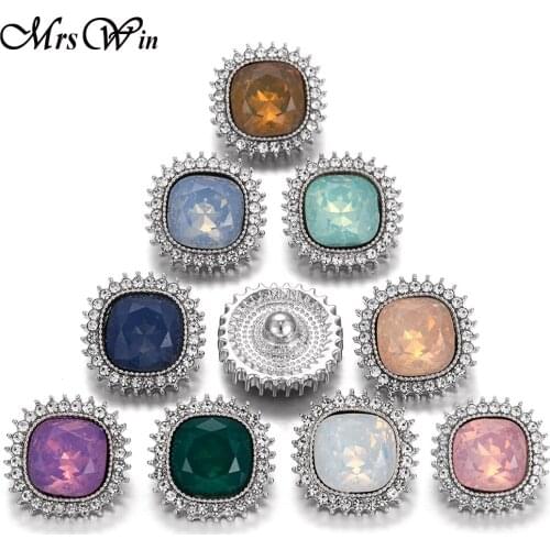 6pcs/lot New Snap Button Jewelry Crystal Rhinestone 18mm Flower Snap Buttons for 18MM Snap Bracelet Bangle Necklace Love Jewelry