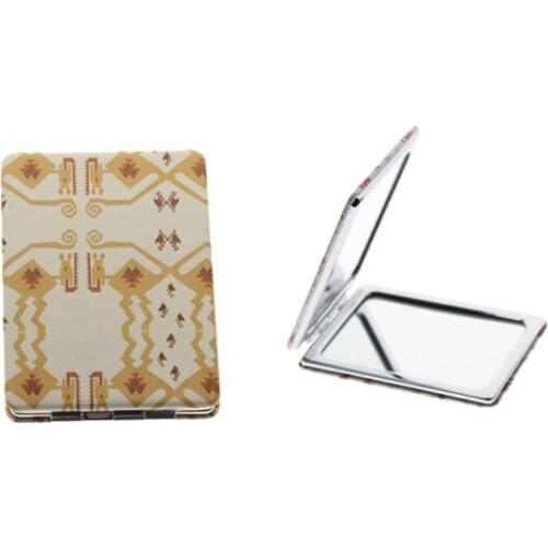 8.5*6cm Rectangle Double Sided Stainless Steel Folding Portable Espejo De Maquillaje Espelho De Maquiagem Makeup Mirror For Sale