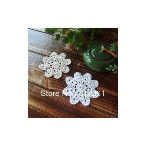 Free shipping 20 pics/lot 10 cm round crochet doilies for wedding tableware lace felt for home decor cup pads potholder mats