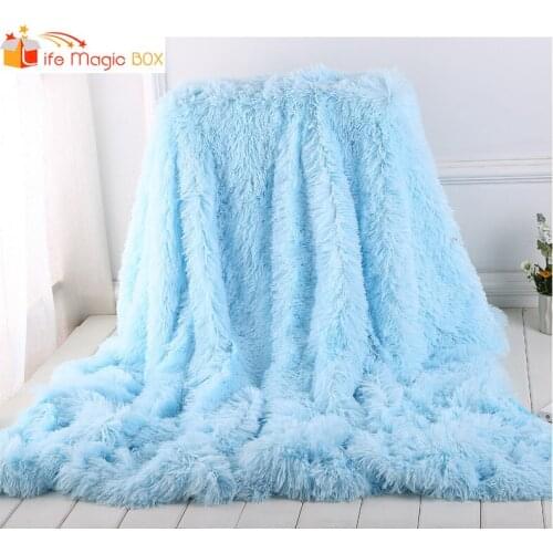 Double Layers Blanket Plush Knee Decorative Cover Photography Backdrops Autumn Winter Blanket Gift Ideas Photo Studio Background