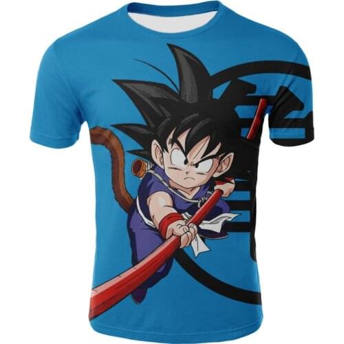 3D Goku Graphic Anime T-Shirt New Hot-Sale Fashion Comfortable Synthetics Printing Short Sleeves Manga Top Clothing For Boy Kid