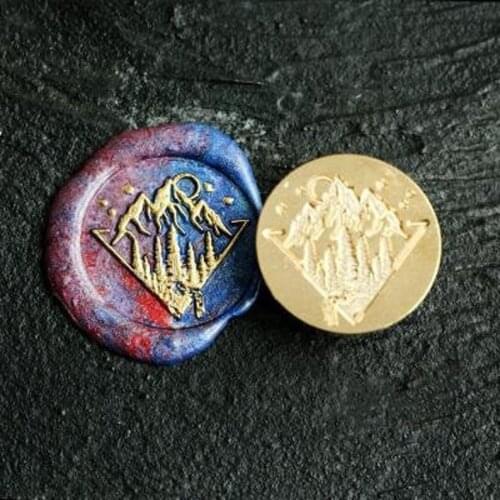 Mountain forest Wax seal stamp kit wedding custom, mountain wedding wax stamp seal,sealing wax stamp,seal stamp wedding
