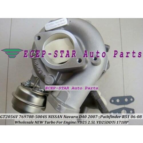 GT2056V 769708 769708-5004S 14411-EC00C 14411-EC70B Turbo For NISSAN Navara D40 Pathfinder R51 2006- YD25DDTi YD25 2.5L 171HP