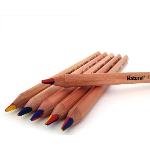 6pcs Marco Rainbow Pencils Trangle Jumbo Color Pencil Drawing lapices de colores 4 Mixed Color Pencils Set for School Stationary