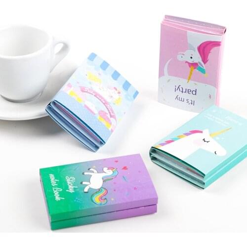 Kawaii Rilakkuma Unicorn Party Folding Memo Pad N Times Sticky Notes To Do List Planner Memo Notepad Bookmark Gift Stationery