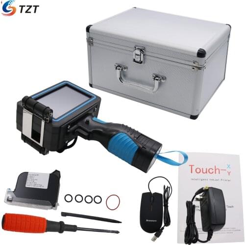 TZT Intelligent Handheld Inkjet Printer Touch Screen Ink Date Coder Coding Machine Printing Height 2-12.7mm