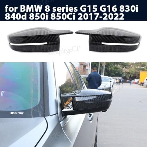 2pcs modified LHD Carbon Fiber Pattern Mirror cover caps For BMW 8 series G15 G16 830i 840d 850i 850Ci 2017-2022 M4 style RHD