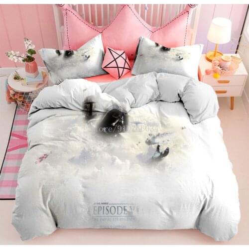 3D Star Wars Warrior Kids Bedding Set Soft Bedclothes Baby Boys Children Duvet Cover Pillowcase Full Size Birthday Gift