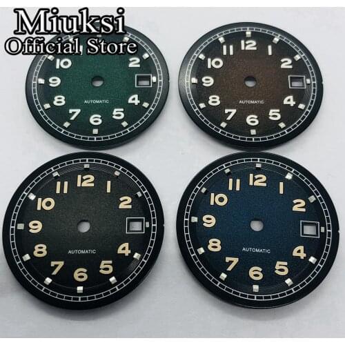 Miuksi 31.5mm sterile dial luminous watch dial fit ETA 2836 2824 Mingzhu DG2813 3804 Miyota 8205 8215 821A Seagull 1612 movement