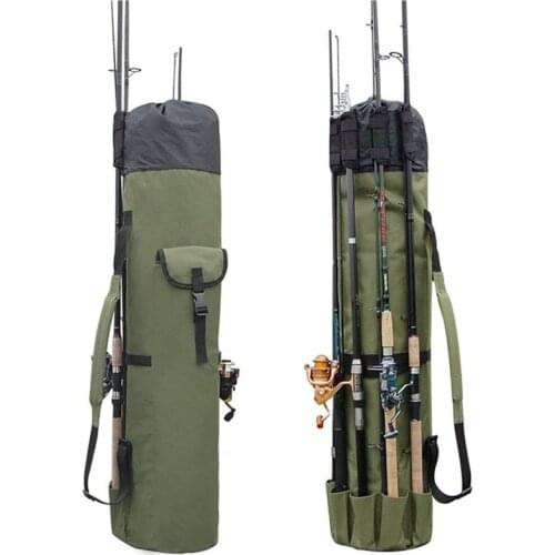 Multifunctional Fishing Rod Bag 123*34cm Portable Fishing Tackle Tools Storage Bag Oxford Cloth Foldable Case