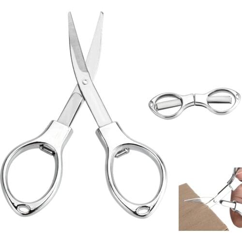 NICEYARD Mini Stainless Steel Folding Scissors Portable Travel Fishing Scissor Cutter Keychain Camping Tool