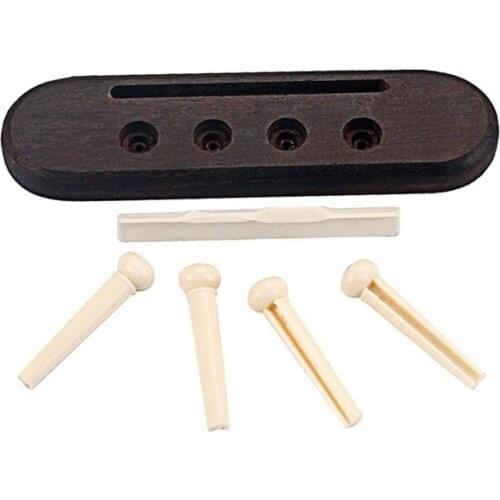 New 4 String Rosewood Ukulele Bridge+Lower Chord for for Ukulele Parts Replaceable High Quality Musical Accessories