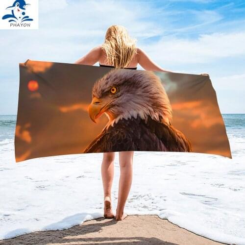 PHAYON Eagle Beach Towel Quick-dry Microfiber Bath Towels Cushion Soft Large Animals Yoga Mat Portable Sport Swimming Towel