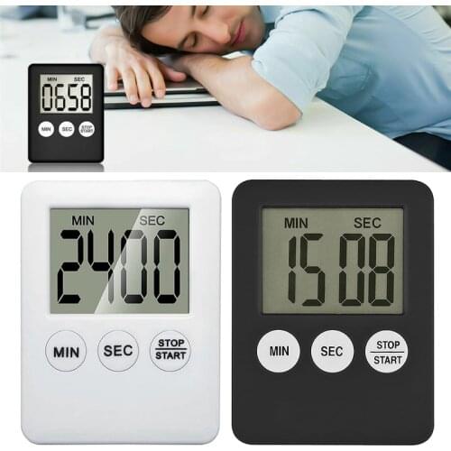 Mayitr 1pc Portable Mini LCD Digital Display Kitchen Timer Household Magnetic Cooking Clear Alarm Timers