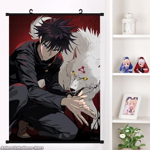 COOL Anime Jujutsu Kaisen Yuji Itadori Fushiguro Megumi Gojo Satoru Wall Scroll Mural Poster Home Decor Collection Art Gifts