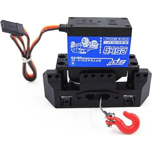 RCTOYFUN Black Metal Front Servo Stand 25T Steering Gear Servo Winch Wheel Upgrade Accessories For 1/10 RC Crawler Traxxas TRX4
