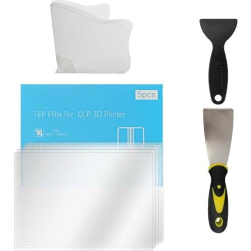FEP Release Film Sheets 7.87X5.51in Funnels Spatulas High Transmittance for Photon SLA DLP Resin 3D Printer Creality