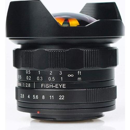 Brightin Star 7.5mm f/2.8 Pro II Ultra Wide Fisheye Cameras Lens, Manual Focus Lens Compatible with Canon Camera EF-M Mount M1