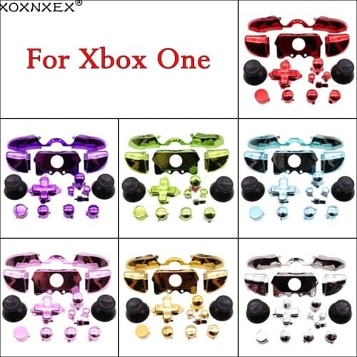 32 sets Full Chrome Button Replacement For Xbox One Dpad ABXY Trigger Grips stick Parts for Xbox One Controller
