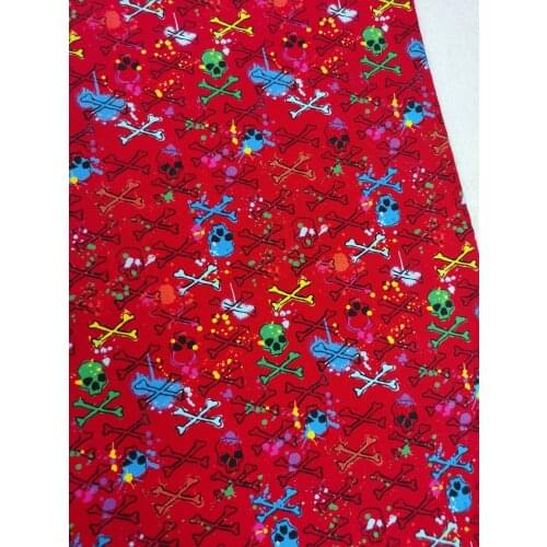 105cm X 50cm Red Skull Printed Tissus Fabrics Cotton Fabric Patchwork Quilting Sewing Material DIY viaPhil Dress Home