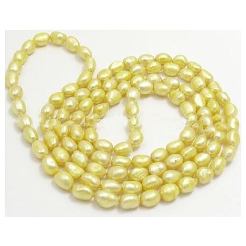 Gorgeous Pearl Jewellery,48inches Long AA 8X10MM Cultured Pearl Necklace