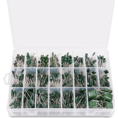 High Quality Capacitors Set Plastic Case 700pcs 24 Values Mylar Polyester Film Capacitor Assortment Kit 0.22NF to 470NF / 100V
