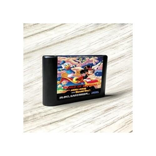 World of Illusion Starring Mickeyed Mouse and Donald Game Duck - EUR Label Flashkit MD Card forSega Genesis Megadrive Console