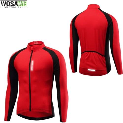 WOSAWE Breathable Cycling Jersey Qick Dry MTB Bike Bicycle Shirts Mens Top clothing ciclismo Long Sleeves Jersey Running Shirts