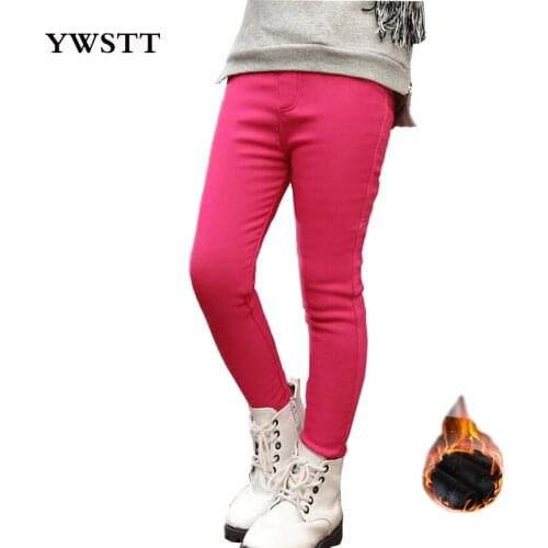 Ywstt 2016new kids girls pencil pants cotton cashmere pants elastic waist girls legging warm pants winter spring children pants