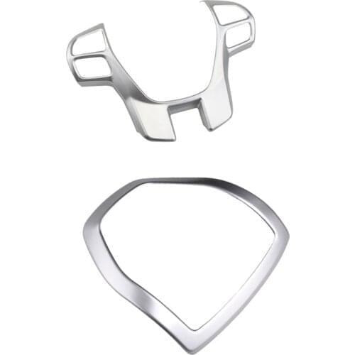 For Ford Ranger Everest Endeavour 2015-2021 Car Steering Wheel Cover Trim Frame Decoration Sticker Accessories, 2PCS