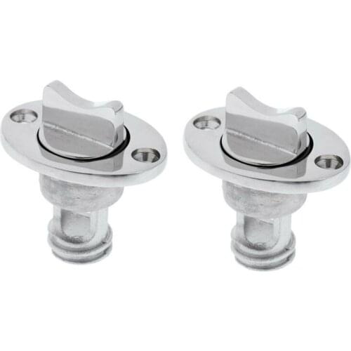 2 Pcs Boat Stainless Steel 1" Hole Fit Oval Garboard Drain Plug Fits