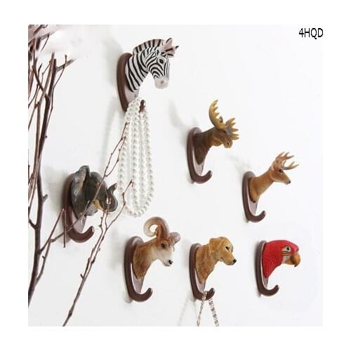 2PCS Animal Hanging Hook Wall Sticker Decoration DIY Creative Hanger Rack New Year Gift For Coat Hat Bag Key Holder Home Decor